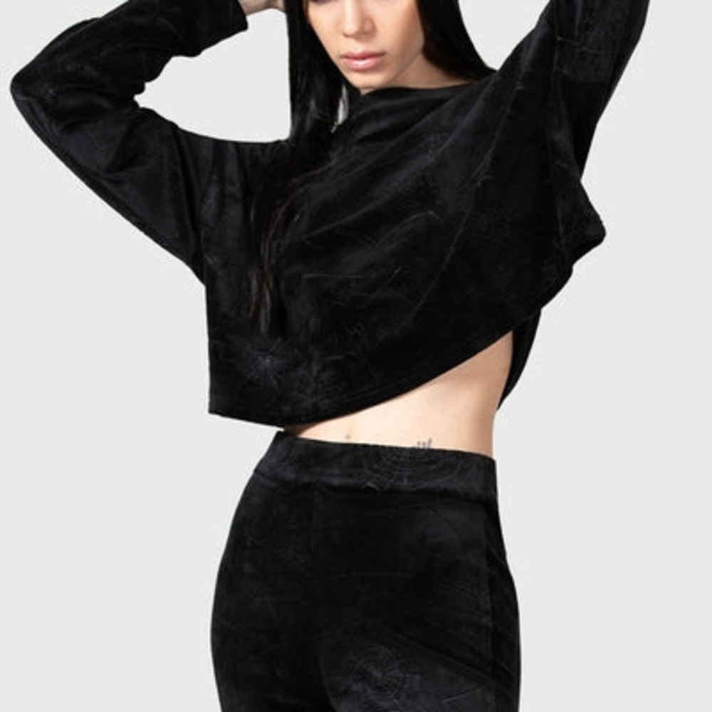 Black Velvet Killstar Crop Top Lulluspider